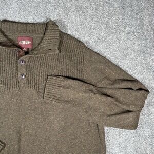Alesbury Sweater Brown‎ Speckled Mens XL 1/4 Button Up Pullover Preppy Hipster